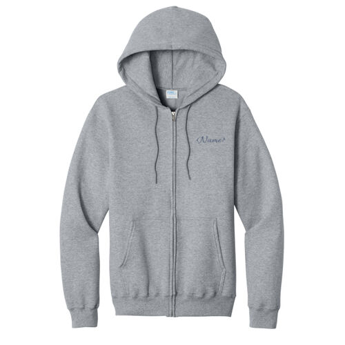 Name with Back Design - Core Fleece Full Zip Hooded Sweatshirt Thumbnail