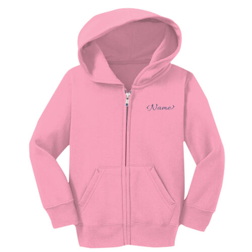Name with Back Design - Toddler Core Fleece Full Zip Hooded Sweatshirt Thumbnail